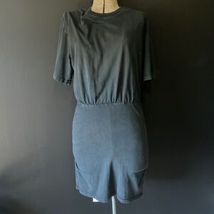 Xirena Black Cotton Ruched Dress Size X-Small Made in USA